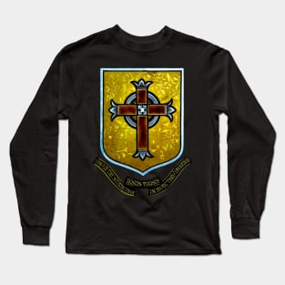 Antique Stained Glass Window Cross Long Sleeve T-Shirt
